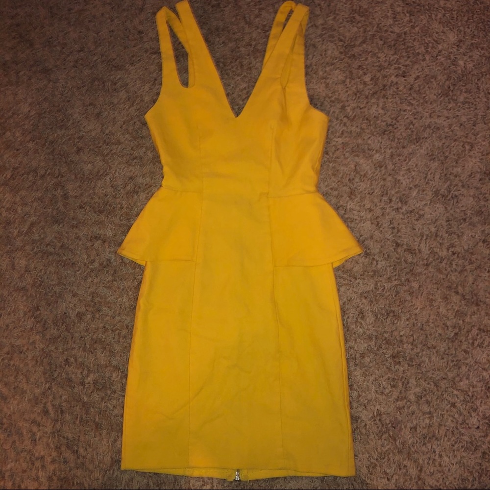 Nastygal Yellow fitted body on dress